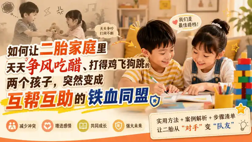 付费文章：如何让二胎家庭里天天争风吃醋、打得鸡飞狗跳的两个孩子，突然变成互帮互助的铁血同盟？-小创项目网