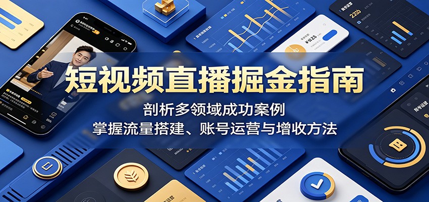 短视频直播掘金指南:剖析多领域成功案例,掌握流量搭建、账号运营与增收方法-小创项目网