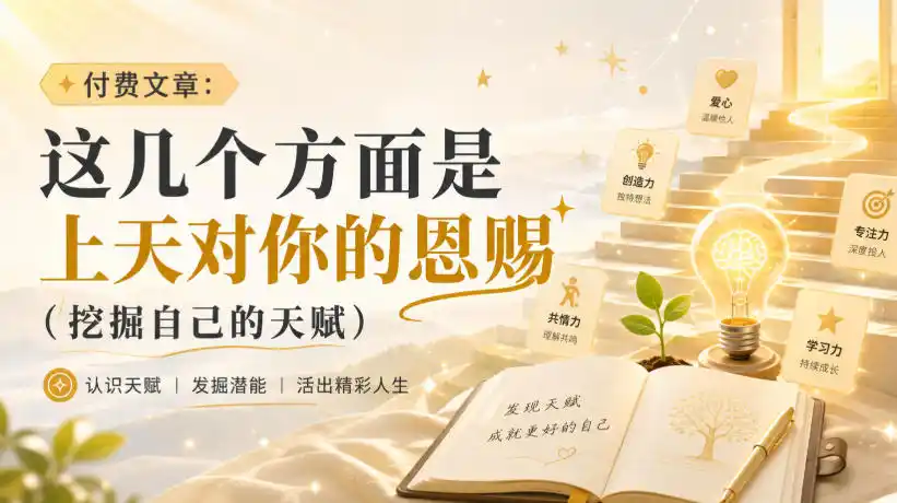 付费文章：这几个方面是上天对你的恩赐(挖掘自己的天赋)-小创项目网