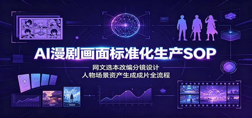 AI漫剧画面标准化生产SOP：网文选本改编分镜设计，人物场景资产生成成片全流程-小创项目网