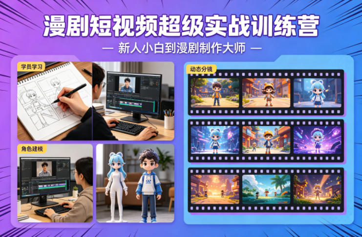 漫剧短视频超级实战训练营，新人小白到漫剧制作大师-小创项目网