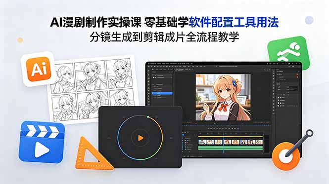 AI漫剧制作实操课 零基础学软件配置工具用法 分镜生成到剪辑成片全流程教学-小创项目网