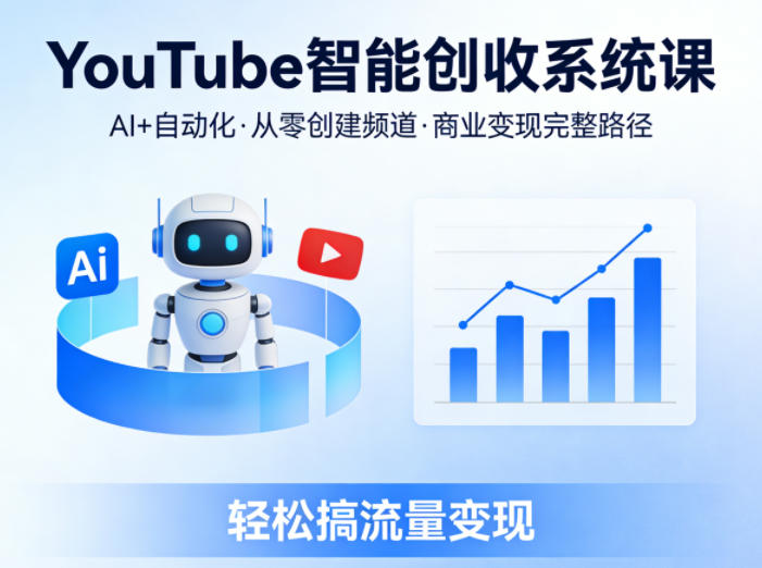 YouTube智能创收系统课，AI+自动化，从零创建YouTube频道并实现商业变现的完整路径，轻松搞流量变现-小创项目网