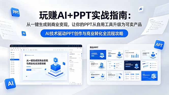 玩赚AI+PPT实战指南-更新5月13：从一键生成到商业变现，让你的PPT从自用工具升级为可卖产品-小创项目网