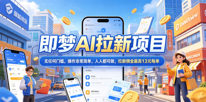 2026年即梦AI拉新项目最新玩法，无任何门槛，操作非常简单，人人都可做，拉新佣金最高13米每单(更新07月25日)-小创项目网