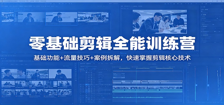 零基础剪辑全能训练营：基础功能+流量技巧+案例拆解，快速掌握剪辑核心技术-小创项目网