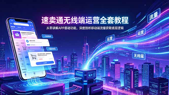 速卖通无线端运营全套教程，从零讲解APP基础功能，深度剖析移动端流量获取底层逻辑-小创项目网