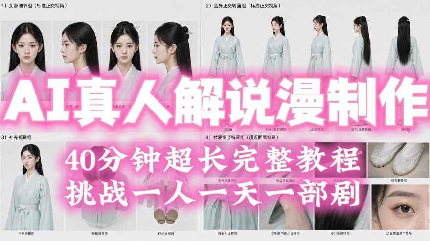 2026年AI真人解说漫剧自动批量化制作教程，40分钟超长完整，自动批量化制作，挑战一人一天一部剧！-小创项目网