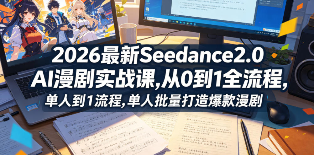 2026最新Seedance2.0 AI漫剧实战课,，从0到1全流程，单人批量打造爆款漫剧-小创项目网