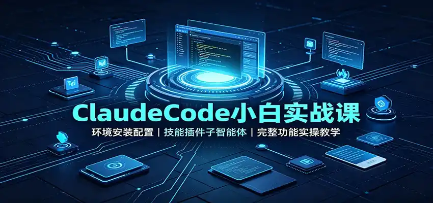 ClaudeCode小白实战课：环境安装配置，技能插件子智能体，完整功能实操教学-小创项目网