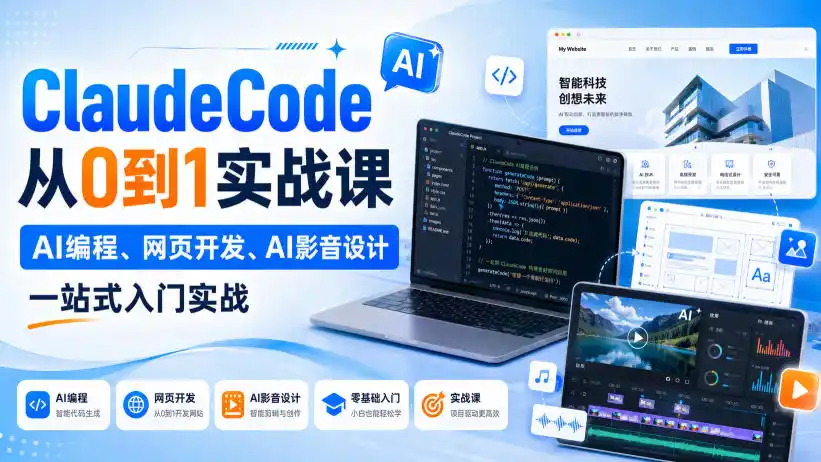 ClaudeCode从0到1实战课，AI编程、网页开发、AI影音设计一站式入门实战-小创项目网