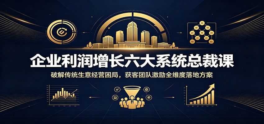 企业利润增长六大系统总裁课：破解传统生意经营困局，获客团队激励全维度落地方案-小创项目网