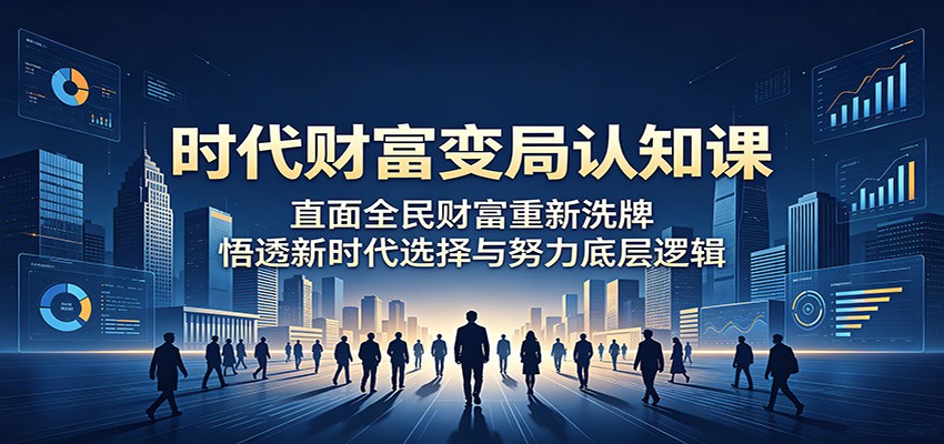 时代财富变局认知课：直面全民财富重新洗牌，悟透新时代选择与努力底层逻辑-小创项目网