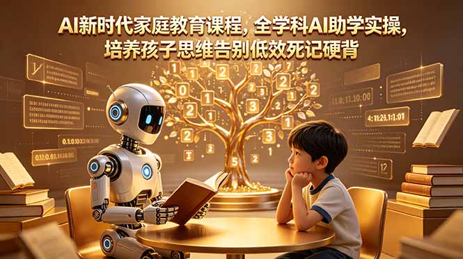 AI新时代家庭教育课程，全学科AI助学实操，培养孩子思维告别低效死记硬背-小创项目网