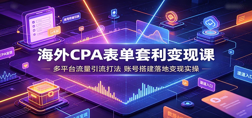 海外CPA表单套利变现课:多平台流量引流打法,账号搭建落地变现实操-小创项目网