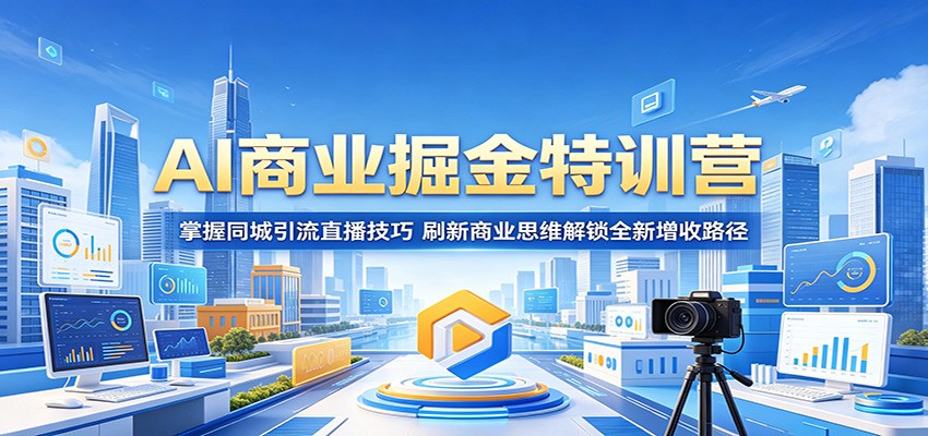 AI商业掘金特训营:掌握同城引流直播技巧,刷新商业思维解锁全新增收路径-小创项目网