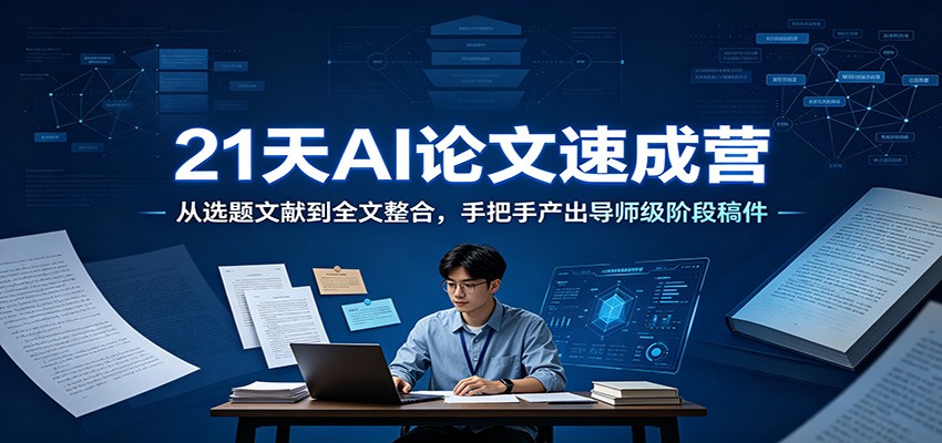 21天AI论文速成营:从选题文献到全文整合,手把手产出导师级阶段稿件-小创项目网