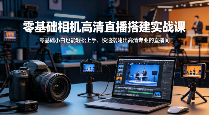 零基础相机高清直播间搭建实战课，小白也能轻松上手，快速搭建出高清专业的直播间-小创项目网
