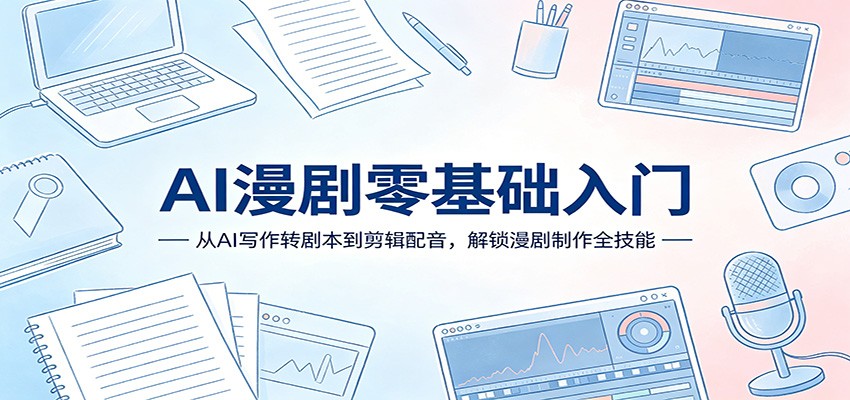AI漫剧零基础入门：从AI写作转剧本到剪辑配音，解锁漫剧制作全技能-小创项目网