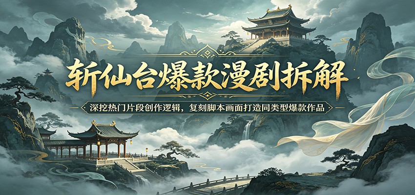 斩仙台爆款漫剧拆解:深挖热门片段创作逻辑,复刻脚本画面打造同类型爆款作品-小创项目网
