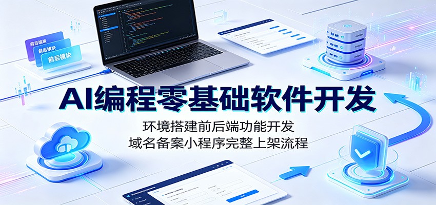 AI编程零基础软件开发:环境搭建前后端功能开发,域名备案小程序完整上架流程-小创项目网