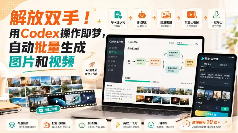 解放双手！用Codex操作即梦，自动批量生成图片和视频-小创项目网