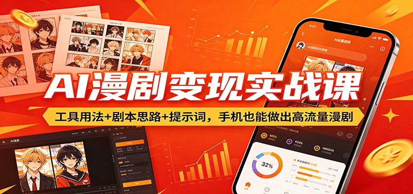 AI漫剧变现实战课：工具用法+剧本思路+提示词，手机也能做出高流量漫剧-小创项目网