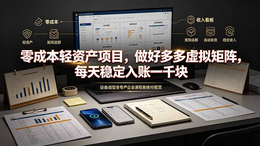 零成本轻资产项目，做好多多虚拟矩阵，每天稳定入账一千块-小创项目网