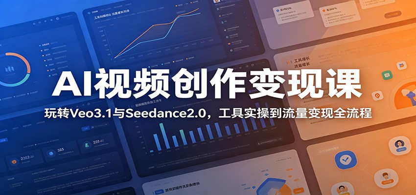 AI视频创作变现课：玩转Veo3.1与Seedance2.0，工具实操到流量变现全流程-小创项目网