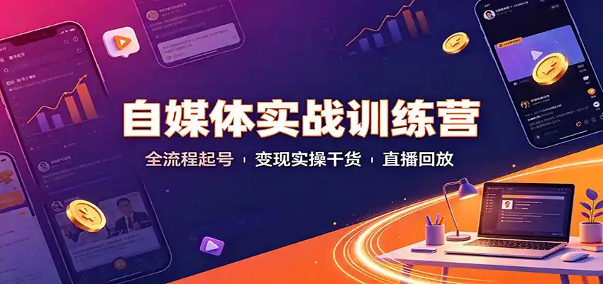 自媒体实战训练营：全流程起号变现实操干货直播回放-小创项目网