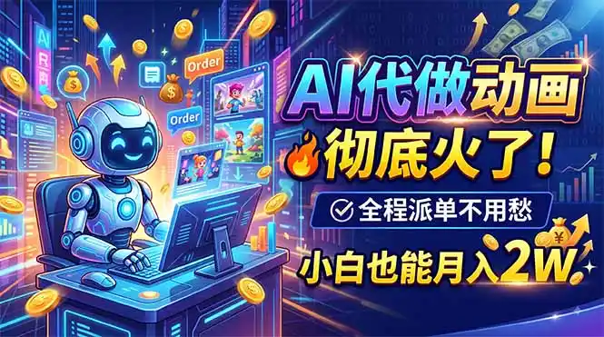 AI代做动画，彻底火了！全程派单不用愁，小白也能月入2W-小创项目网