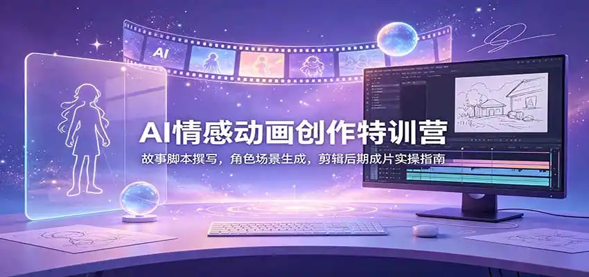 AI情感动画创作特训营：故事脚本撰写，角色场景生成，剪辑后期成片实操指南-小创项目网