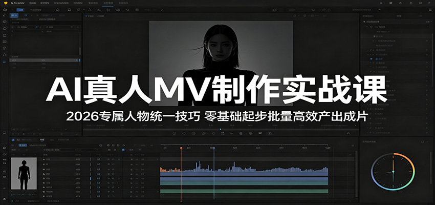 AI真人MV制作实战课：2026专属人物统一技巧，零基础起步批量高效产出成片-小创项目网