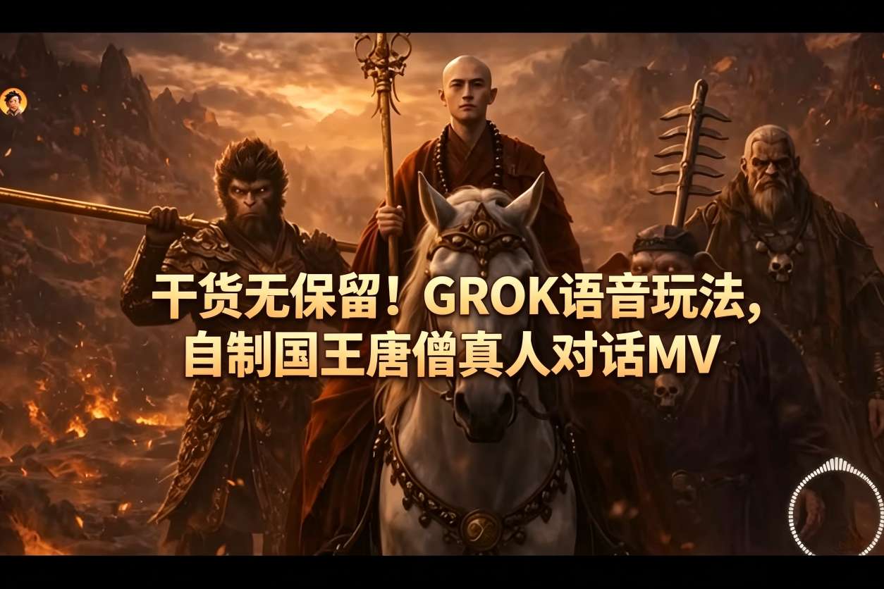 干货无保留！GROK语音玩法，自制国王唐僧真人对话MV-小创项目网