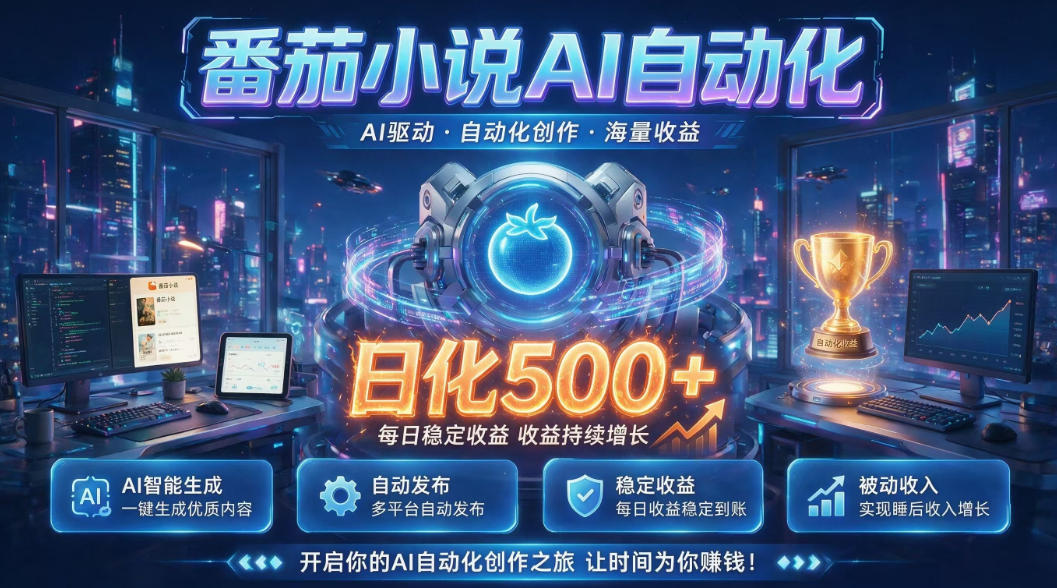 小白可做番茄AI，居家轻创业，每日稳赚500➕，普通人低门槛轻松线上增收【揭秘】-小创项目网