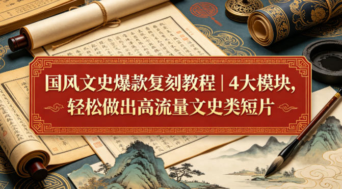 国风文史爆款复刻教程｜4大模块，轻松做出高流量文史类短片-小创项目网
