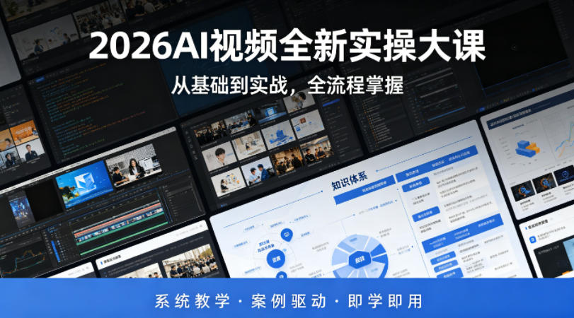 2026AI视频全新实操大课，从基础到实战，全流程掌握，系统教学·案例驱动·即学即用-小创项目网