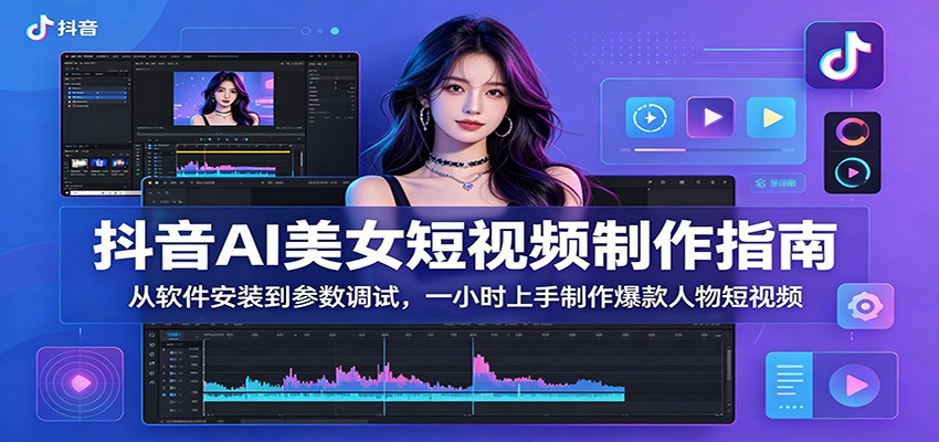 抖音AI美女短视频制作指南:从软件安装到参数调试,一小时上手制作爆款人物短视频-小创项目网