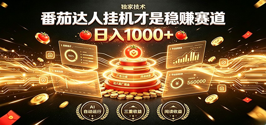 别再瞎找副业!番茄达人挂机才是稳赚赛道 日入1000+-小创项目网