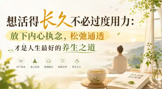 付费文章：想活得长久不必过度用力：放下内心执念，松弛通透才是人生最好的养生之道-小创项目网