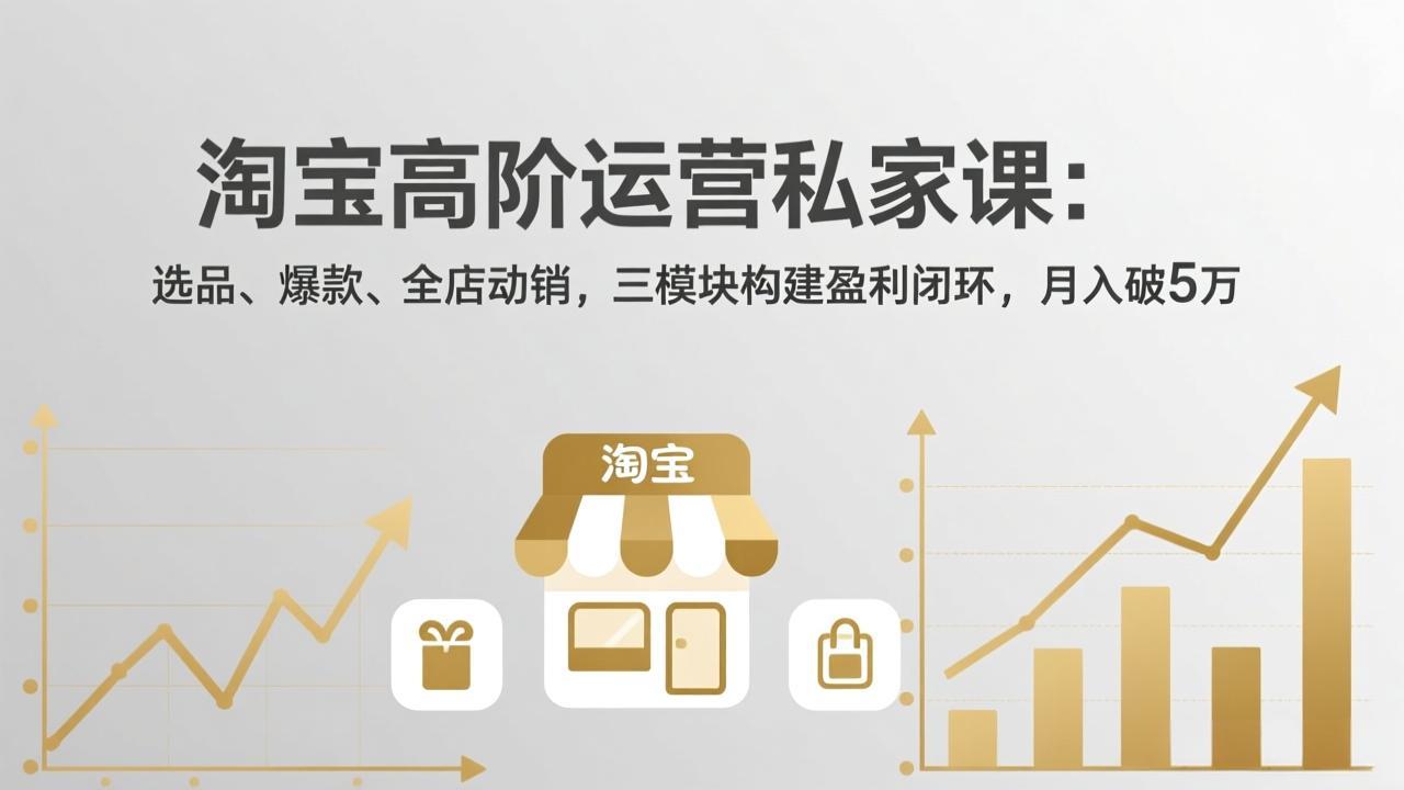 淘宝高阶运营私家课：选品、爆款、全店动销，三模块构建盈利闭环，月入破5万(更新26年2月-小创项目网