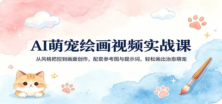 AI萌宠绘画视频实战课：从风格把控到画面创作，配套参考图与提示词，轻松画出治愈萌宠-小创项目网