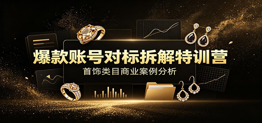 爆款账号对标拆解特训营:首饰类目商业案例分析,配套完整资料内容-小创项目网