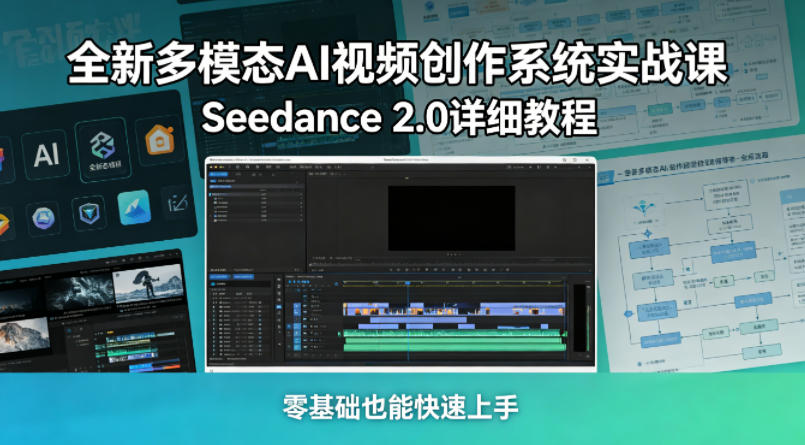 全新多模态AI视频创作系统实战课，Seedance 2.0详细教程，零基础也能快速上手-小创项目网