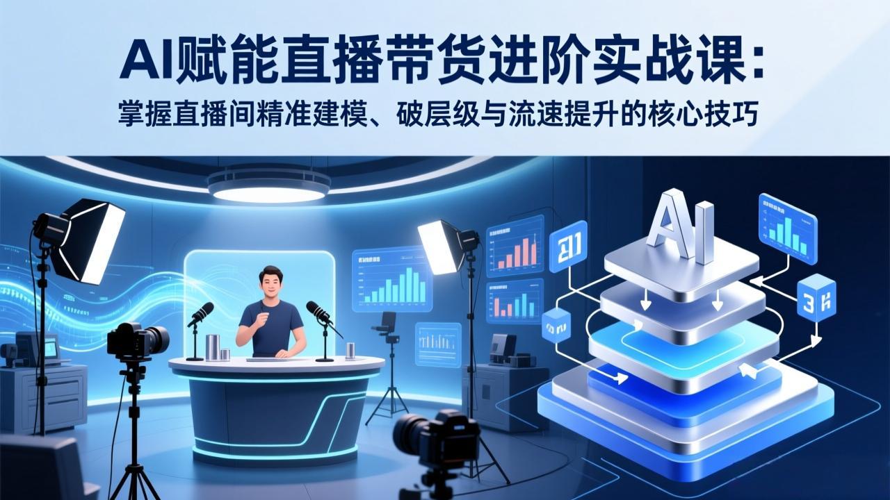 AI赋能直播带货进阶实战课：掌握直播间精准建模、破层级与流速提升的核心技巧-小创项目网