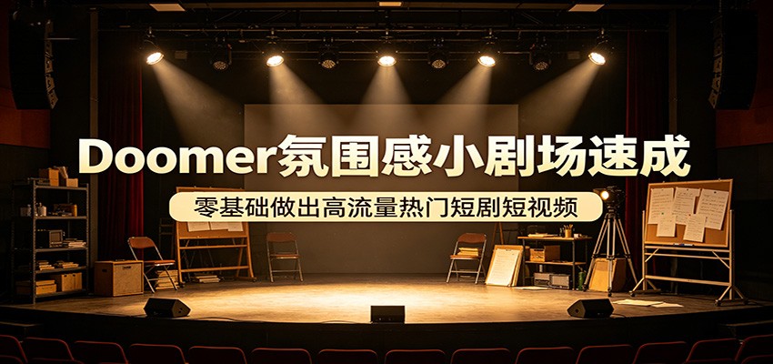 Doomer氛围感小剧场速成，零基础做出高流量热门短剧短视频-小创项目网