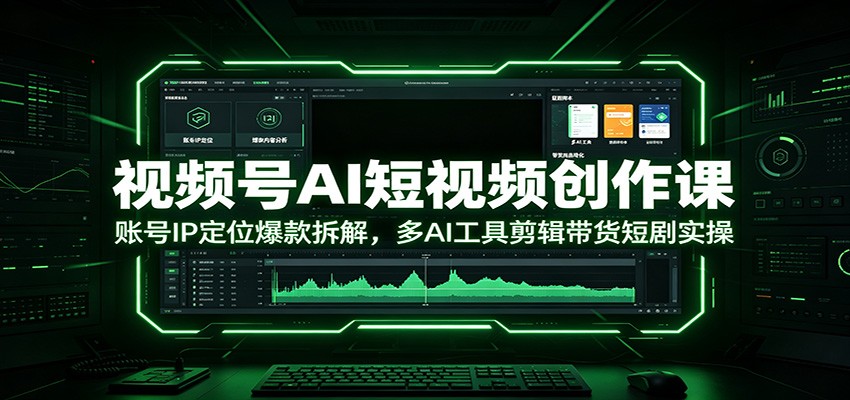 视频号AI短视频创作课：账号IP定位爆款拆解，多AI工具剪辑带货短剧实操-小创项目网