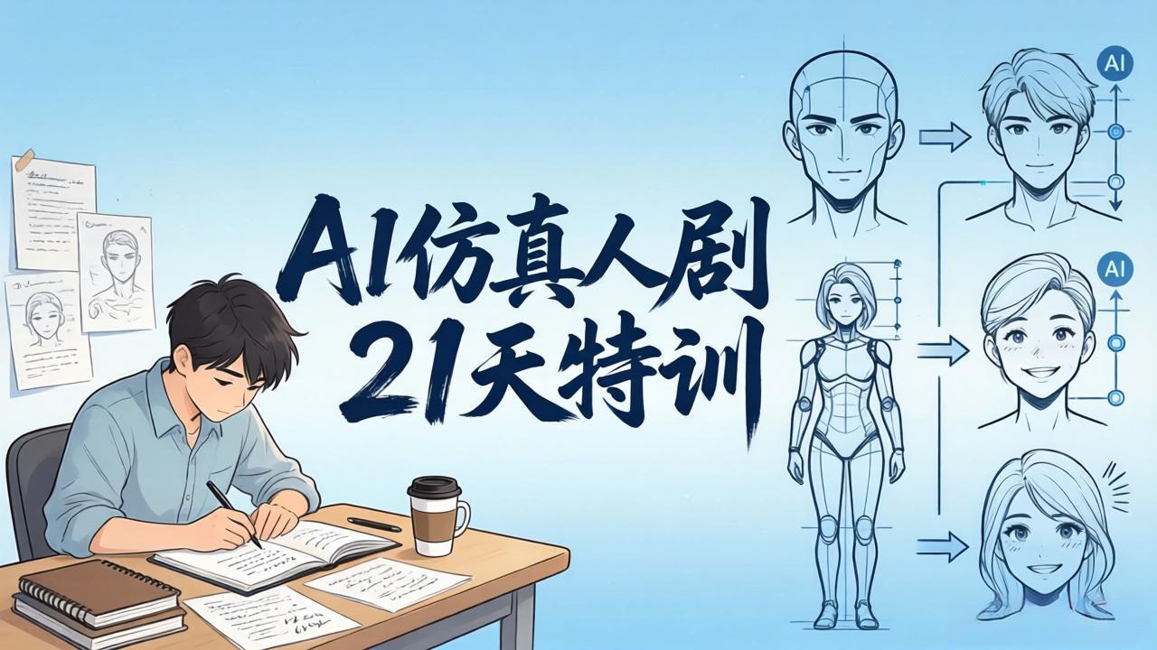 AI仿真人剧21天特训-更新：从剧本到成片全流程实战，掌握角色一致性与变现方法-小创项目网