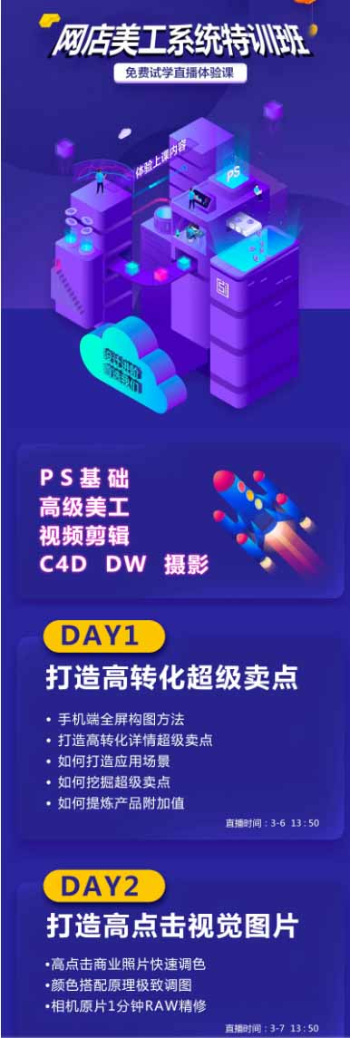网店美工系统精英班-7月:PS基础×主图设计×海报实战×详情页×首页装修×产品修图×视频剪辑×人像精修。-小创项目网