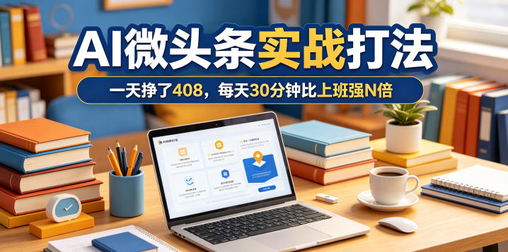 一天挣了408，AI微头条实战打法，每天30分钟比上班强N倍-小创项目网